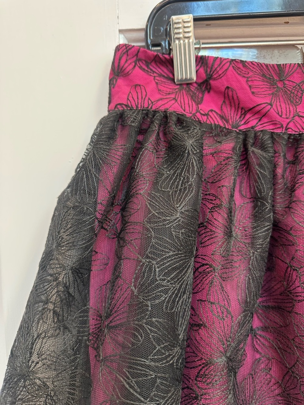 Ladaire Whimsigoth Fairy Black Lace Floral Overlay Pink Skirt Size XL NWT - Picture 2 of 11